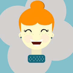 girl with orange hair for site and illustration