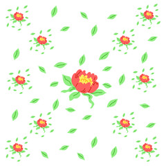 Obraz premium Seamless pattern flowers vector illustration. The endless repetition seamless pattern created mesmerizing visual effect, drawing viewer in The infinite beauty seamless pattern flowers represented