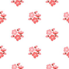 Sakura pattern vector illustration. The flowery atmosphere created by sakura blossoms enveloped space with sense serenity and tranquility The repeating pattern sakura blooms symbolized eternal bond