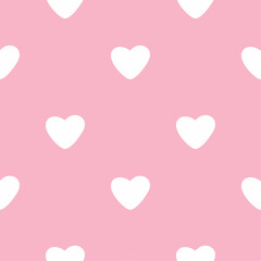 Abstract Hand Drawn Geometric Childish Style Vector Pattern with hearts on a Pink Background. Cute Irregular Geometric Seamless Vector Pattern cozy confetti pastel repeat pattern valentine background