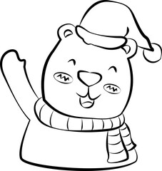 Line christmas cute polar bear