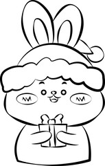 Line christmas cute rabbit