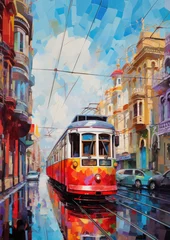 Papier Peint photo Lavable Bus rouge de Londres Abstract Istanbul images