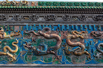 The nine Dragon Wall of Pingyao in China