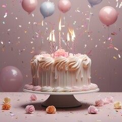 Celebration cake for birthday or weeding
Romantic pink Birthday Celebration Cake