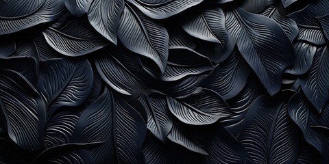 wallpaper black leaf with abstract shapes