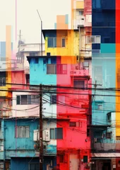 Papier Peint photo autocollant Vieux bâtiments abandonnés abstract Seoul images