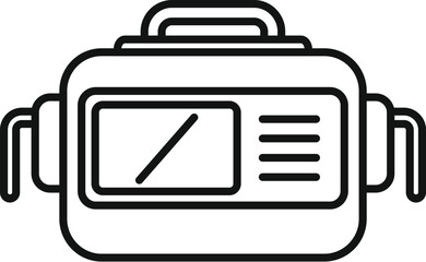 Cardiac defibrillator icon outline vector. Heart attack. Automatic care treatment