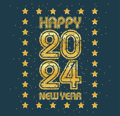 Happy New Year 2024, Vector