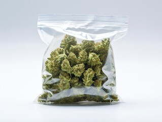 Bag with cannabis buds. - obrazy, fototapety, plakaty