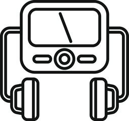 Resuscitation defibrillator icon outline vector. First aid help. Modern device