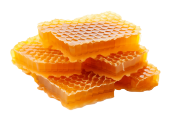 Honeycomb Slices Isolated on Transparent Background
