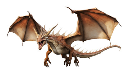 Flying Dragon Isolated on Transparent Background
