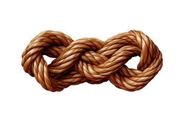 Naklejka premium Twisted thick rope isolated on PNG Background. Generative Ai.