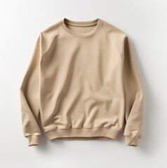  beige sweatshirt on a light background mock up