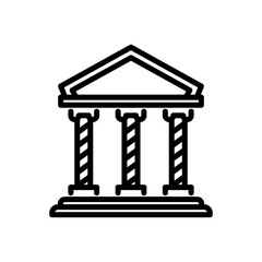 museum icon vector in line style