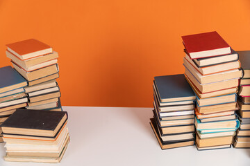 Book pattern background for wisdom, science and education. Reading and writing concept