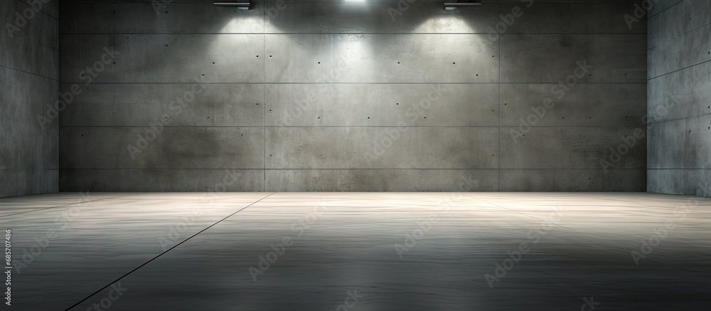 Aufkleber Concrete floor illuminated by spotlight Copy space image Place for adding text or design