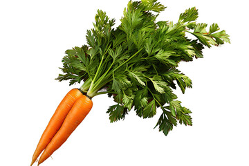 bunch of carrots isolated on PNG Background. Generative Ai.