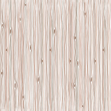 Wooden texture hand drawn seamless pattern. Wood lines, grain. Vector illustration. Brown grain on white background
