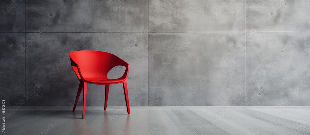 Aufkleber Contemporary red seat and solid wall Copy space image Place for adding text or design