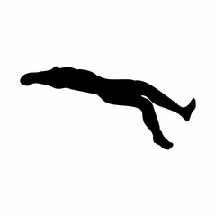 silhouette of a sequence of swimming steps