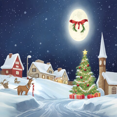Fototapeta premium Merry christmas star images collections cute wallpapers ai generated