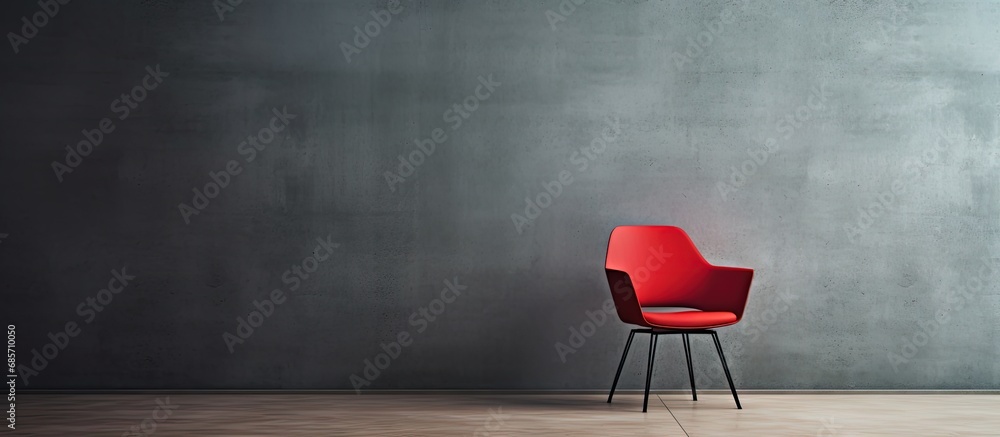 Poster Contemporary red seat and solid wall Copy space image Place for adding text or design
