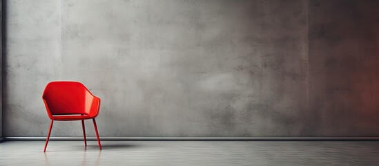Contemporary red seat and solid wall Copy space image Place for adding text or design