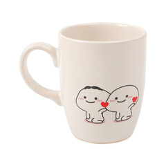 Christmas themed coffee cups, coffee cups with christmas concept,  cute couple character on cup