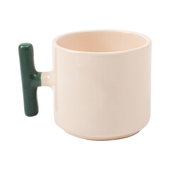 Christmas concept coffee cup, porcelain mug isolated png background.