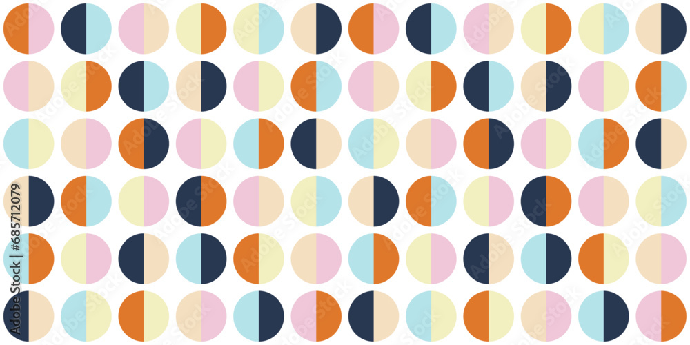 Aufkleber vector pattern of double semicircles. circles divided into two parts.
