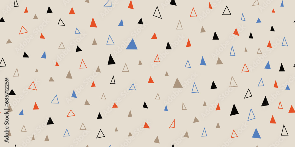 Aufkleber Vector pattern of primitive triangles. Seamless pattern for wallpaper and print surfaces.