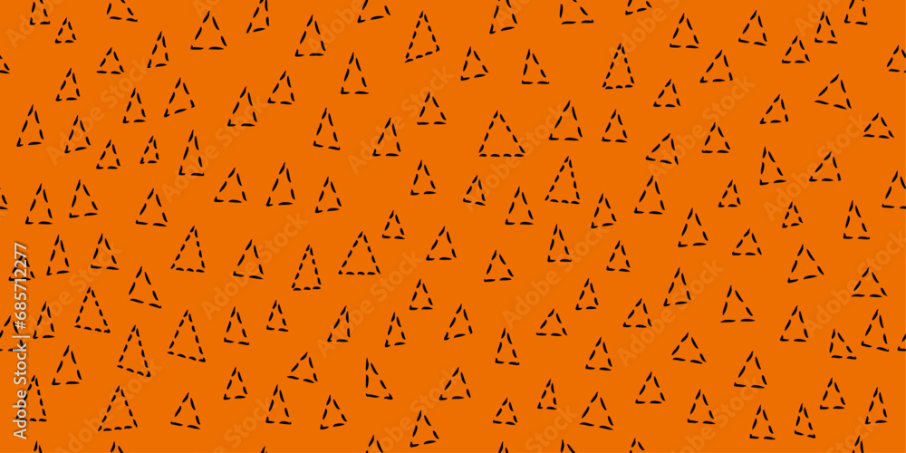 Poster Pattern of dotted triangles. Vector pattern of primitive triangles. Seamless pattern for wallpaper and print surfaces.
