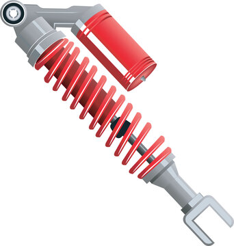 motorcycle shock absorber red realistic