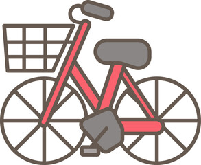 自転車のシンプルなカラーのピクトグラムイラスト