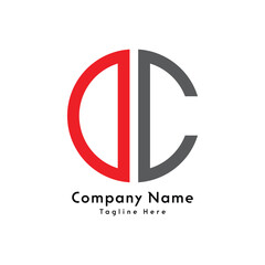 DC letter round shape logo design icon