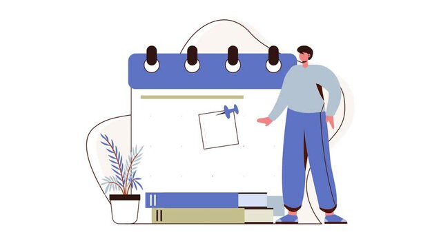Animation of Boys set schedule on calendar