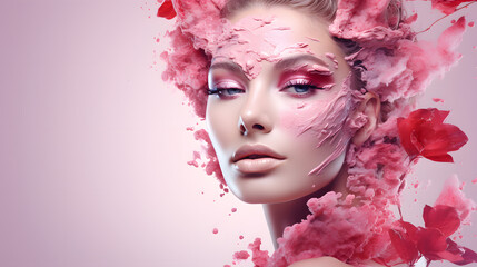 Cosmetic Beauty-themed Background for a Chic and Elegant Look, Perfect for Banners and Websites.