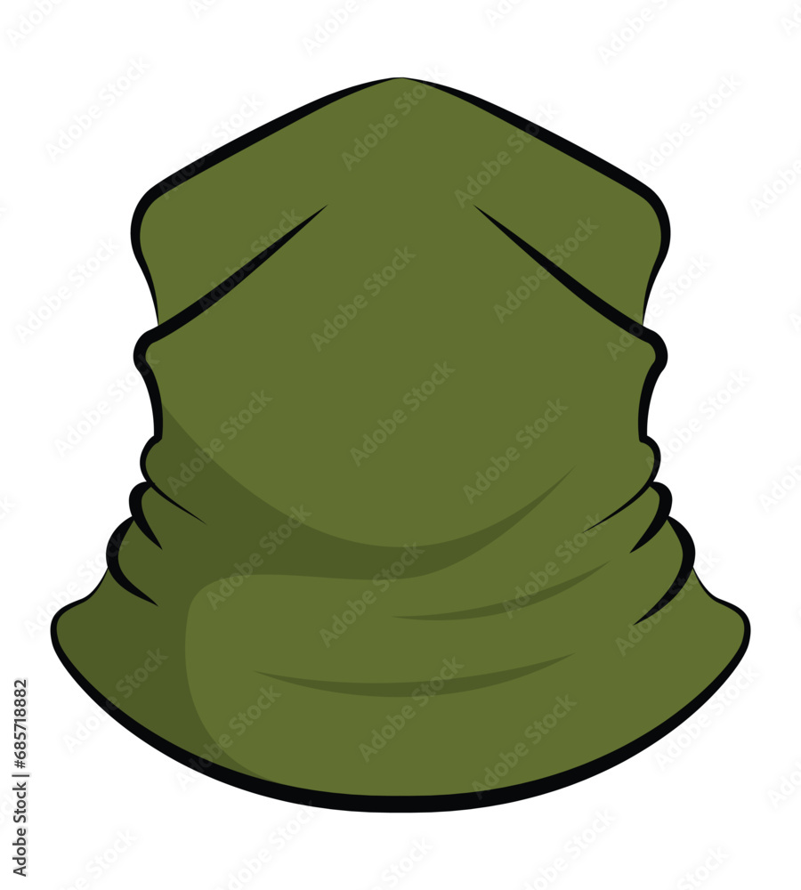 Wall mural Army Neck Warmer Template On White Background, Vector File