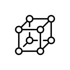 Framework icon. Simple outline style. Cloud, native, react, atom, computer technology concept. Thin line symbol. Vector illustration isolated.