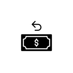 Chargeback icon. Simple solid style. Reimburse, rebate, money refund, purchase, cancel payment, transaction, business concept. Black silhouette, glyph symbol. Vector illustration isolated.
