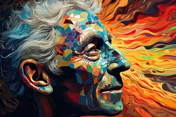 Vibrant Artwork symbolising Alzheimer Disease