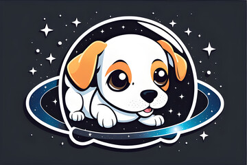 Obraz na płótnie Canvas puppy in a spaceship. Generative AI