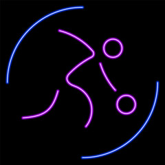 bowling neon sign, modern glowing banner design, colorful modern design trends on black background. Vector illustration.