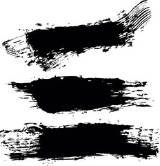 Set of grunge background for text. Black vector brush strokes. White background. For banner and card