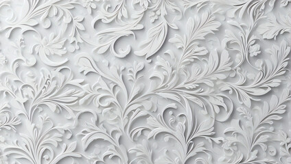 Beautiful white gift card background with seamless pattern. Generated by AI 