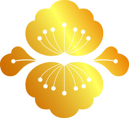 golden flower blossom oriental asia for decoration festival asian culture flat design