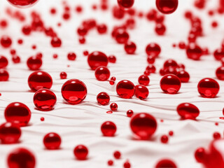 Blood cells wave on white background. Generated by AI