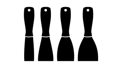 Putty Knife, black isolated silhouette
